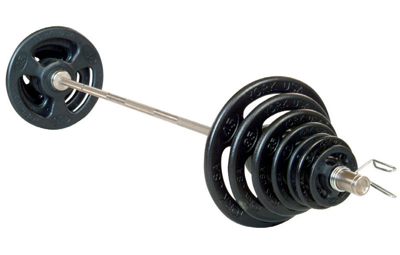 York Barbell 300lb Iso-Grip Steel Olympic Plate Set    