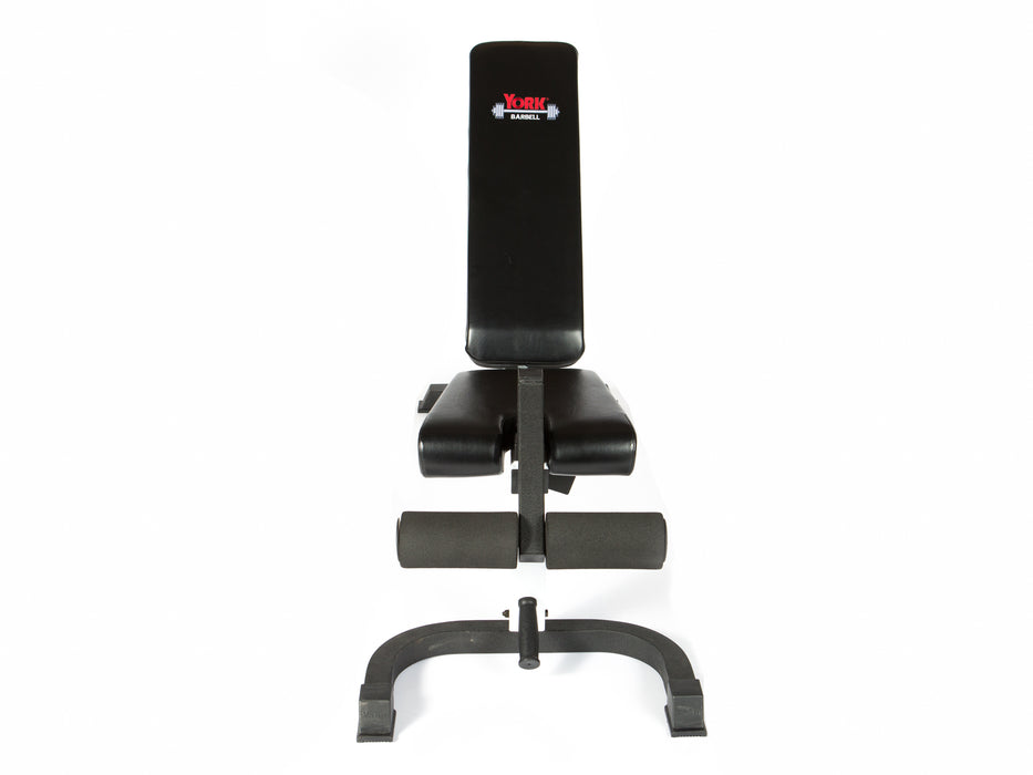 York Barbell FTS Flex Bench with Foot Hold (White Frame/Black Upholstery)    