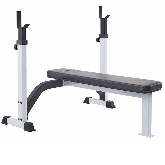 York Barbell FTS Olympic Fixed Flat Bench (White Frame/Black Upholstery)    