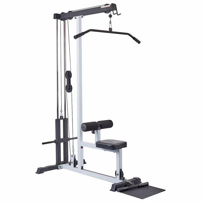 York Barbell FTS Lat Machine (White Frame/Black Upholstery)    