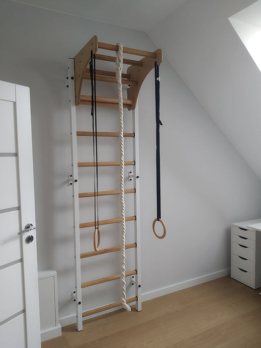 BenchK Wall Bars + Adjustable Wood Pullup-Bar 711B    