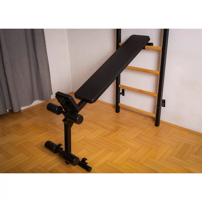 BenchK Wall Bars + Fixed Steel Pullup-Bar + Dip Bar + Bench 723