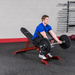 Body Solid Adjustable Bench (Flat / Incline / Decline) with Red Frame    