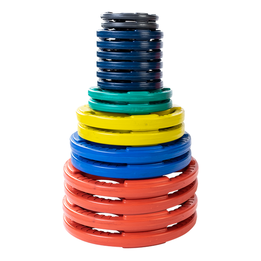 Body Solid 355lb Rubber Grip Olympic Plate Set (Color)    
