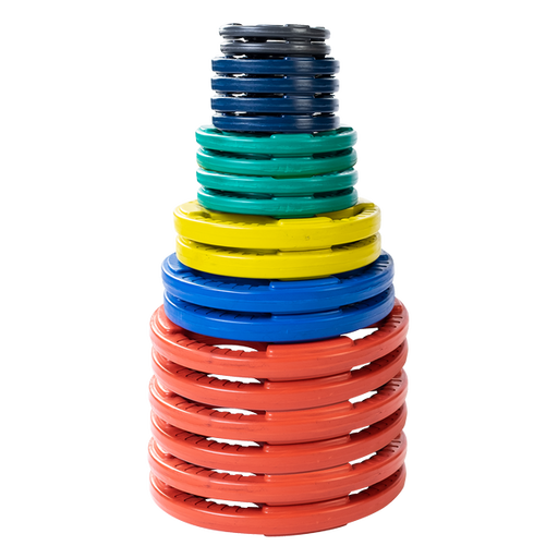 Body Solid 455lb Rubber Grip Olympic Plate Set (Color)    