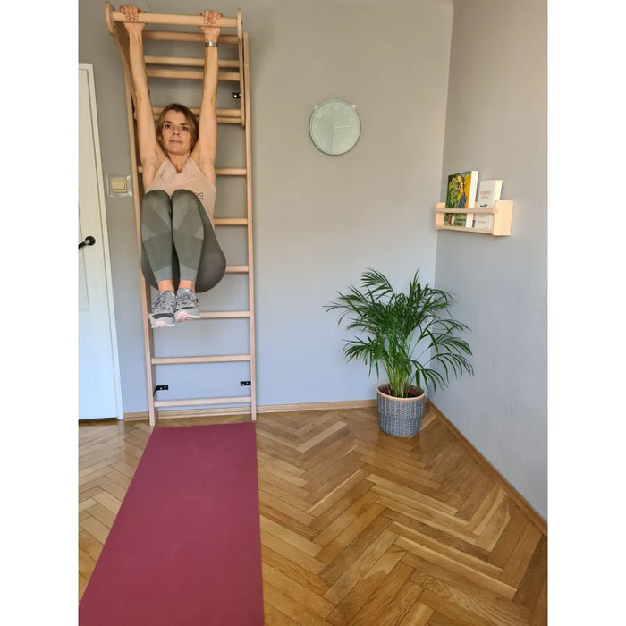 BenchK Wall Bars + Adjustable Wood Pullup-Bar 111    