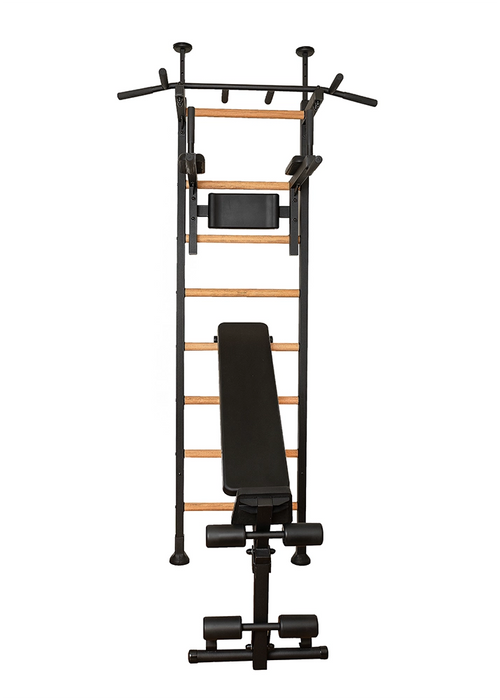 BenchK Wall Bars + Fixed Steel Pullup-Bar + Dip Bar + Bench 523