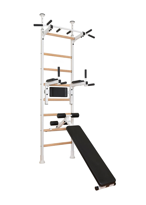 BenchK Wall Bars + Fixed Steel Pullup-Bar + Dip Bar + Bench 523