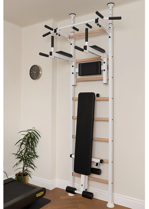 BenchK Wall Bars + Fixed Steel Pullup-Bar + Dip Bar + Bench 523