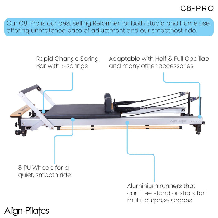 Align Pilates C8 Pro Reformer with Full Cadillac