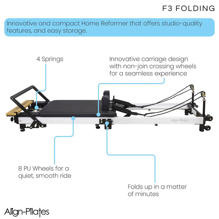 Align Pilates F3 Folding Reformer Machine + Jump Board