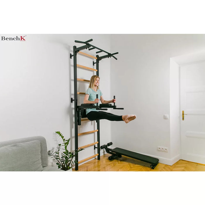 BenchK Wall Bars + Fixed Steel Pullup-Bar + Dip Bar 722B    