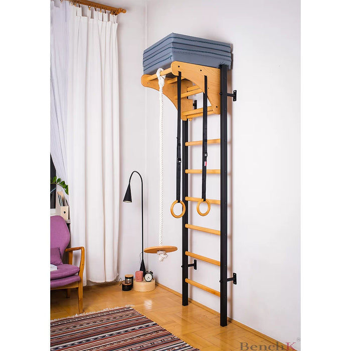 BenchK Wall Bars + Wood Pullup-Bar + Gymnastic Accessories 211B+A076    