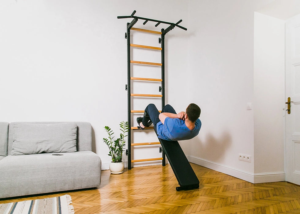 BenchK Wall Bars + Fixed Steel Pullup-Bar + Dip Bar + Bench 723