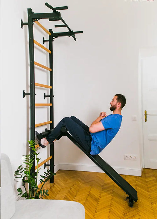 BenchK Wall Bars + Fixed Steel Pullup-Bar + Dip Bar + Bench 723